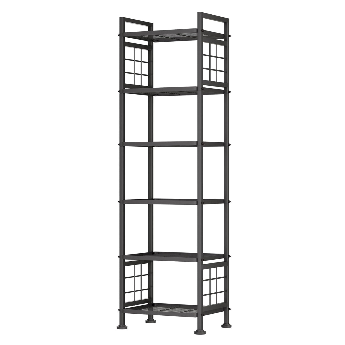 GIOTORENT 6-wire shelf side view highlights sturdy steel frame for bathroom storage