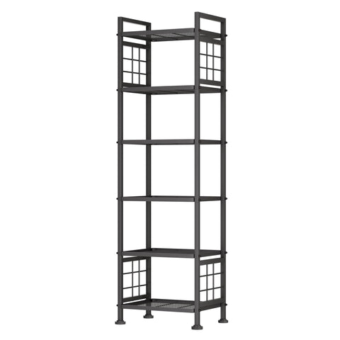 GIOTORENT 6-wire shelf side view highlights sturdy steel frame for bathroom storage