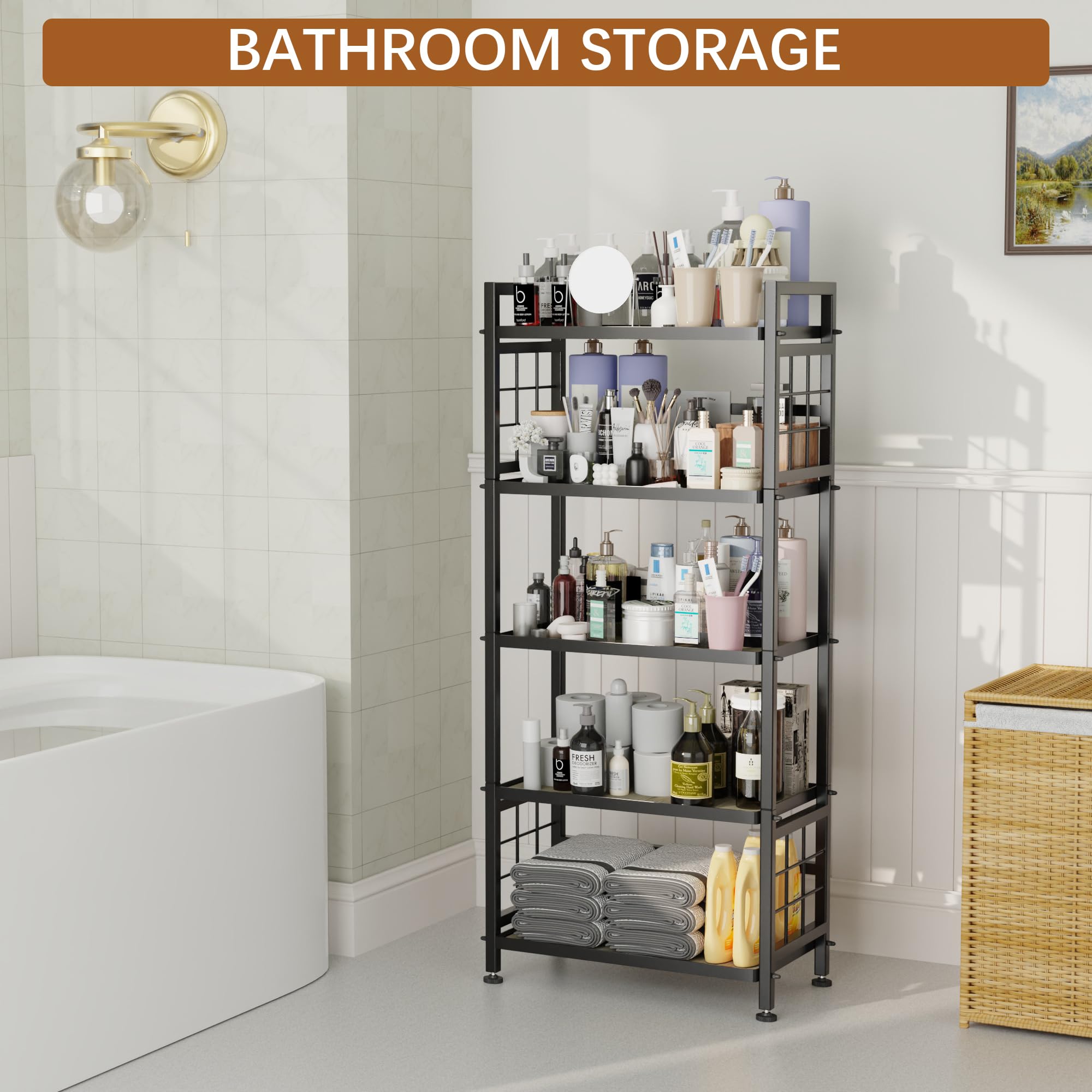 GIOTORENT adjustable anti-tip feet keep shelves level on uneven floors.