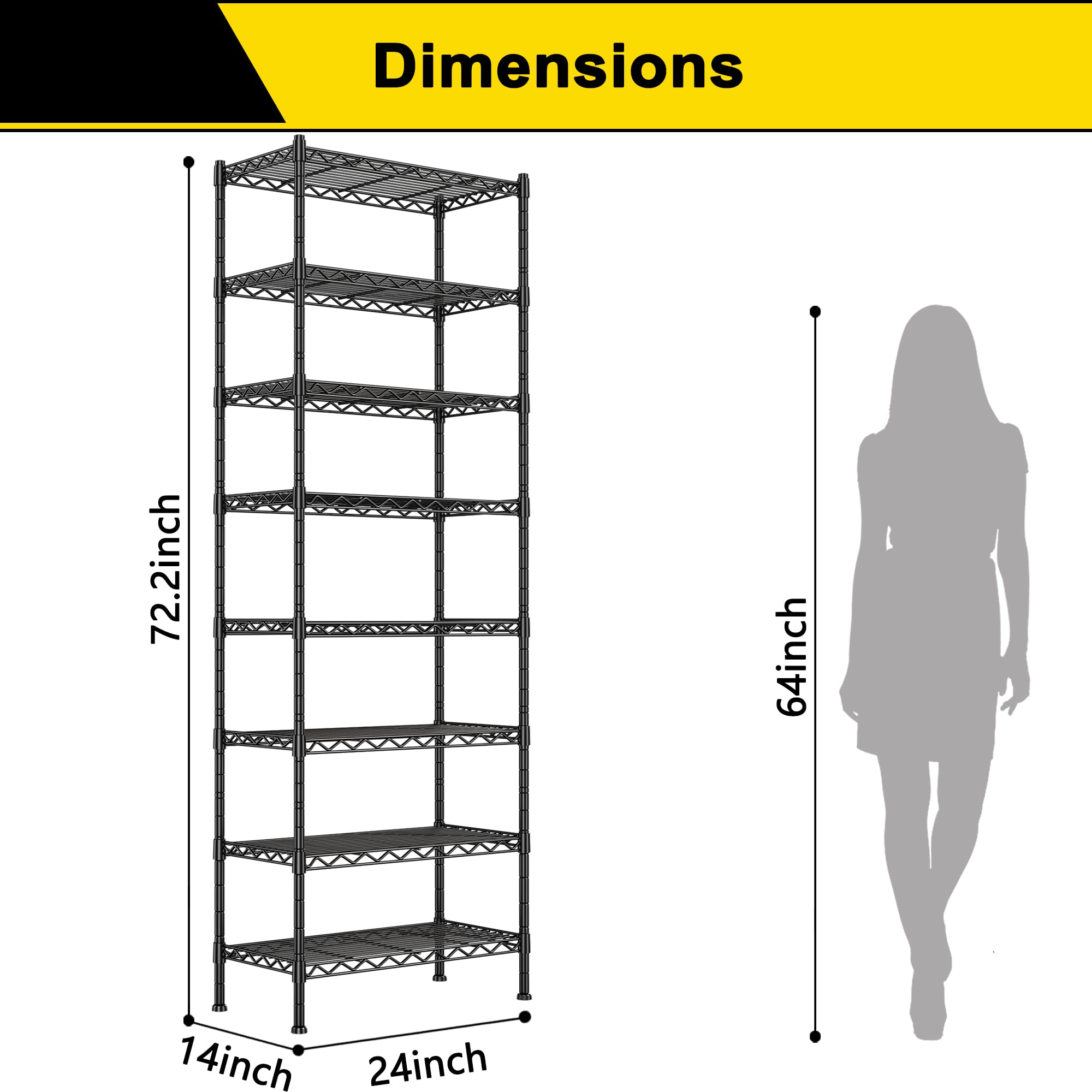 GIOTORENT adjustable shelves adapt from pantry to laundry room for versatile organization.