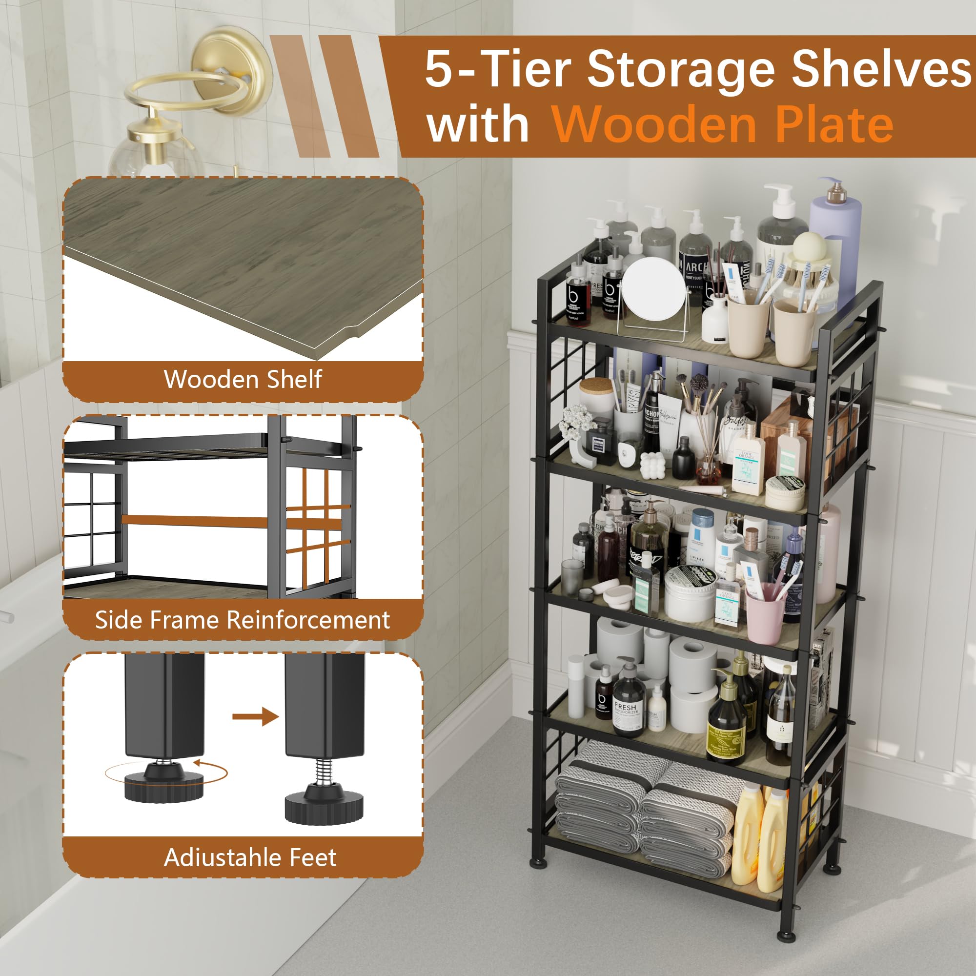 GIOTORENT black powder-coated frame complements modern kitchens and garages.