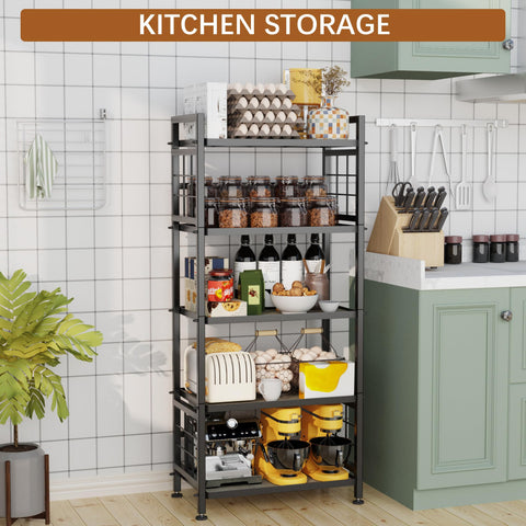 GIOTORENT heavy-duty steel frame supports durable kitchen and laundry storage.
