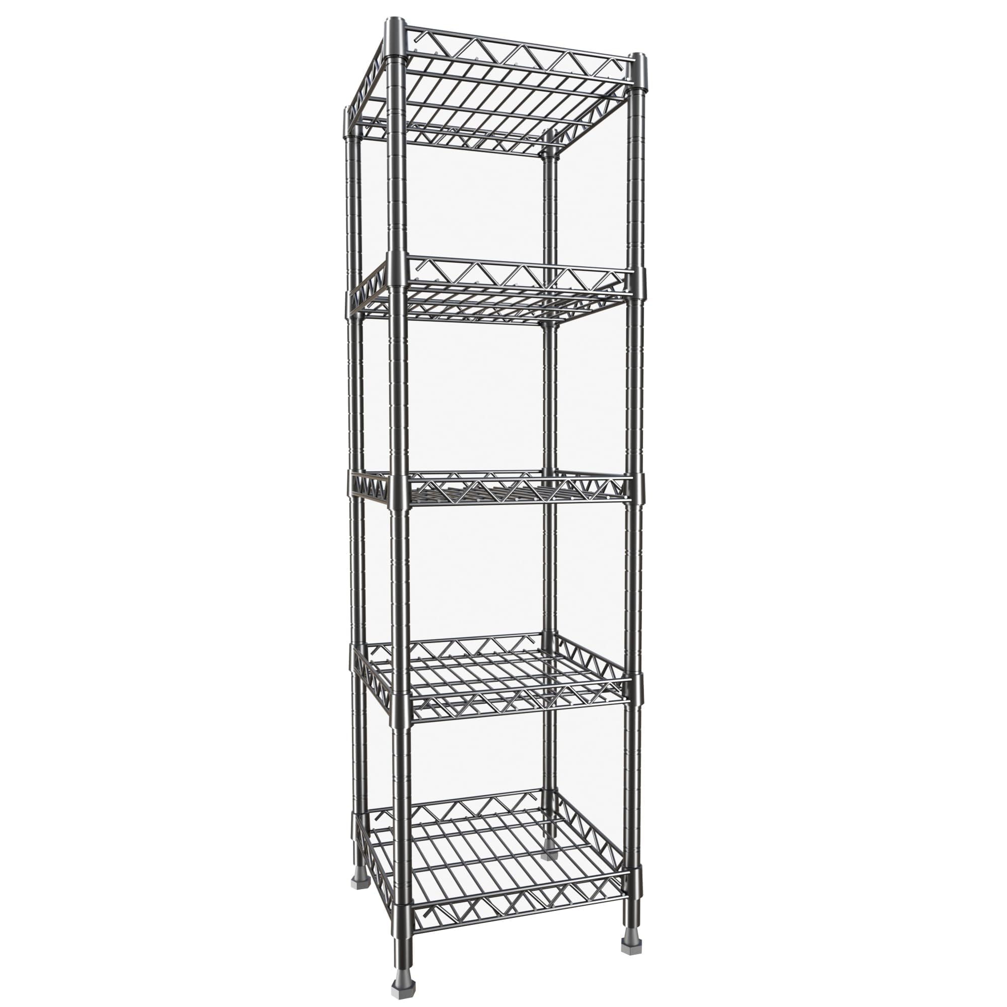GIOTORENT 5-tier shelving black easy assembly with user manual.