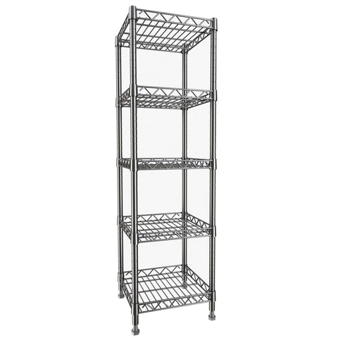 GIOTORENT 5-tier shelving black easy assembly with user manual.