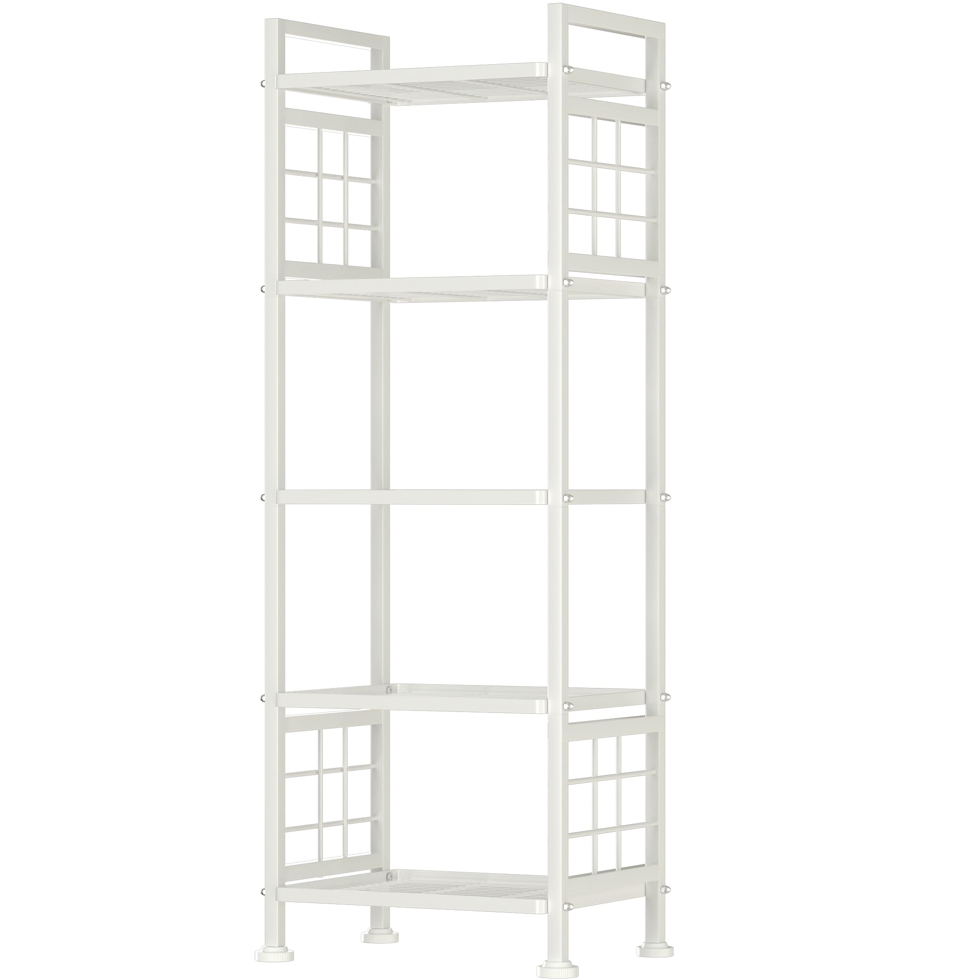 GIOTORENT 5-Wire standing shelves front view for compact pantry organization.