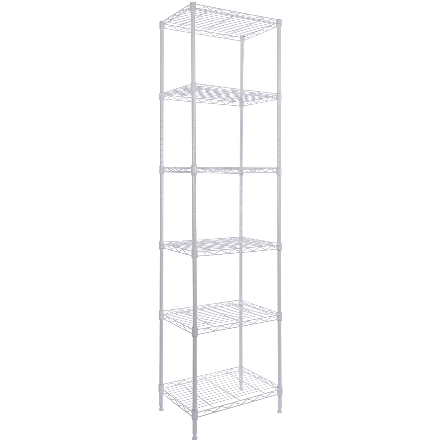 GIOTORENT 6-tier shelf in a compact pantry setup for organized storage.