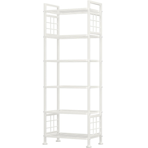 GIOTORENT 6-Wire Garage Shelving in white, easy assembly for garage organization.
