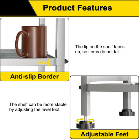 GIOTORENT Shelf coating resists water and rust for easy cleaning.