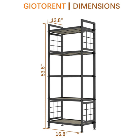 GIOTORENT heavy-duty steel frame emphasizes stable organization in kitchen and bathroom settings.