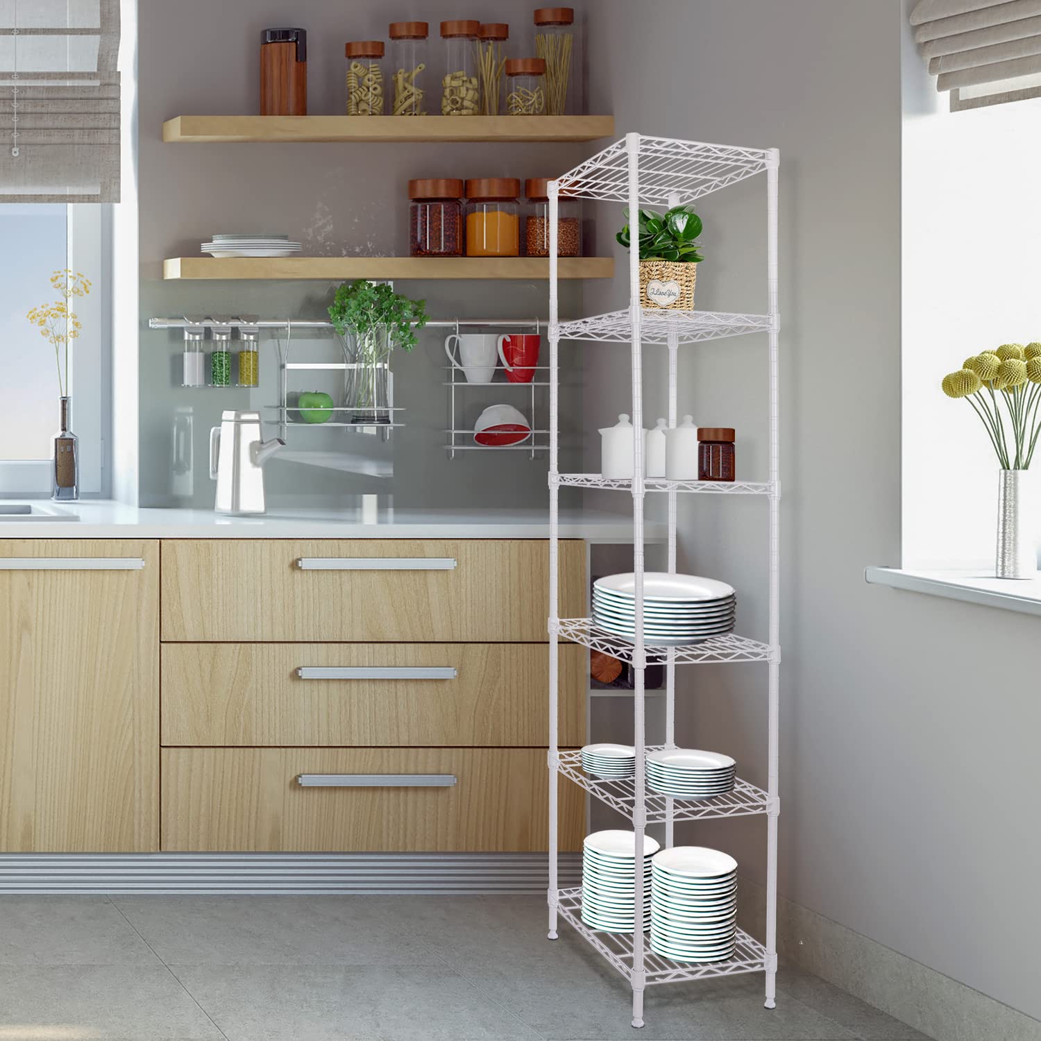 GIOTORENT sturdy metal shelving with corrosion-resistant coating for durable use.