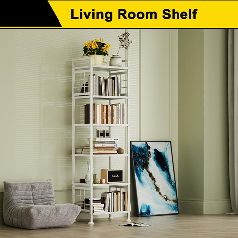 GIOTORENT white storage shelf side design adds modern decor touch.