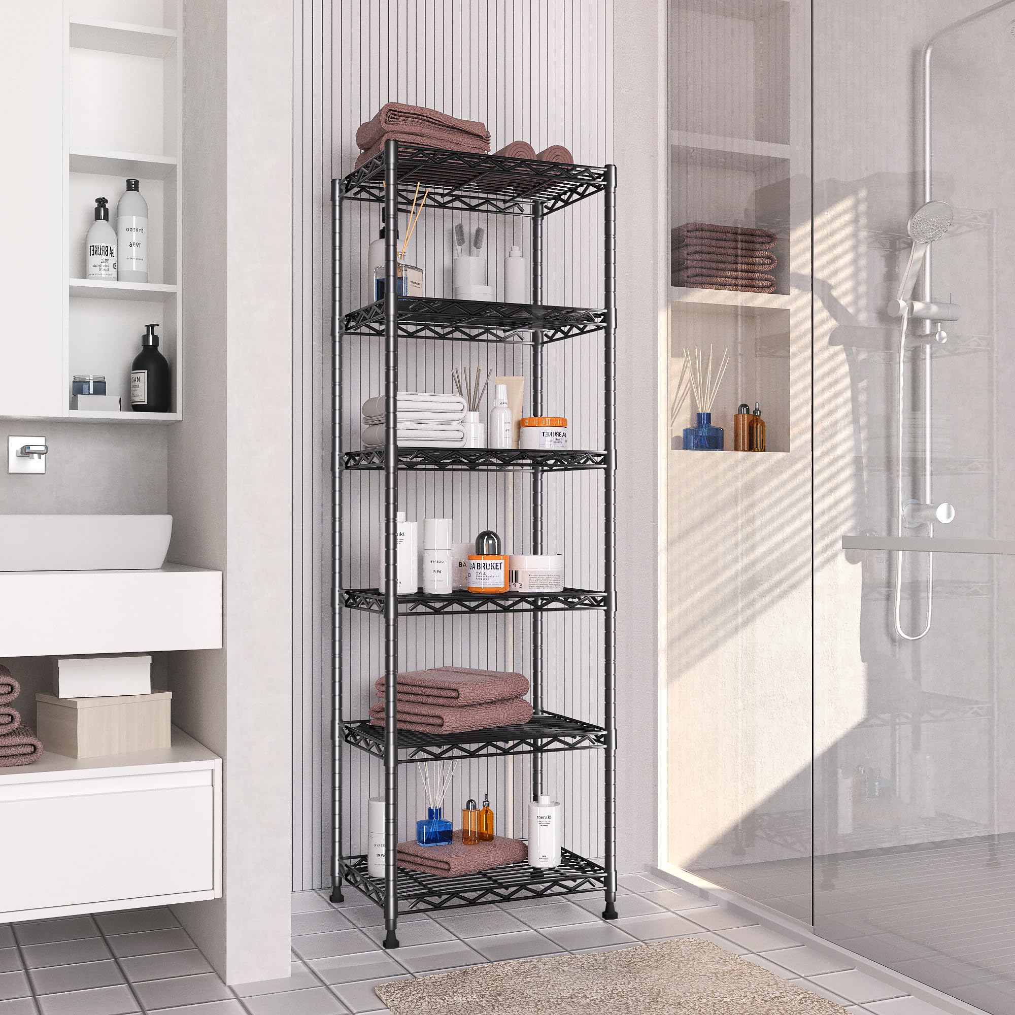 GIOTORENT wire rack being assembled without tools highlights easy setup