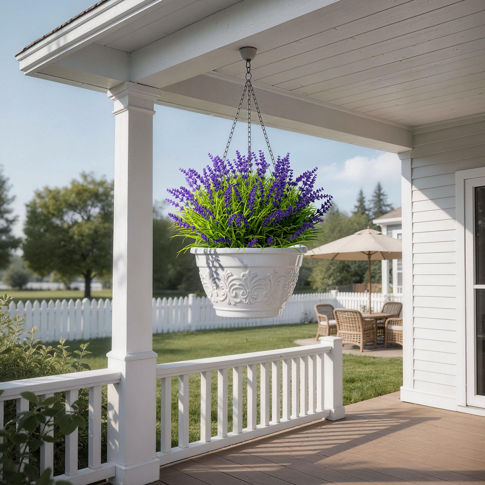 Gipsot hanging basket lavender ready for vertical decor