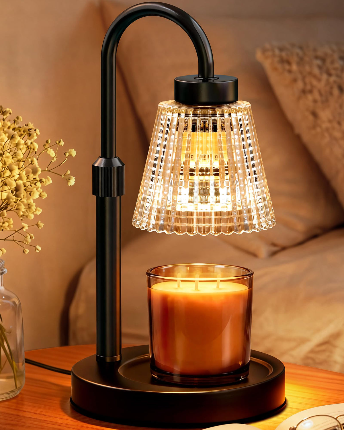 Girece candle warmer lamp with timer and dimmer for customizable fragrance
