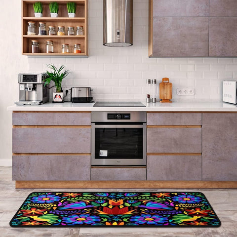 GISPOG Floral Mexican Birds Doormat front-door setup for bright entryway.
