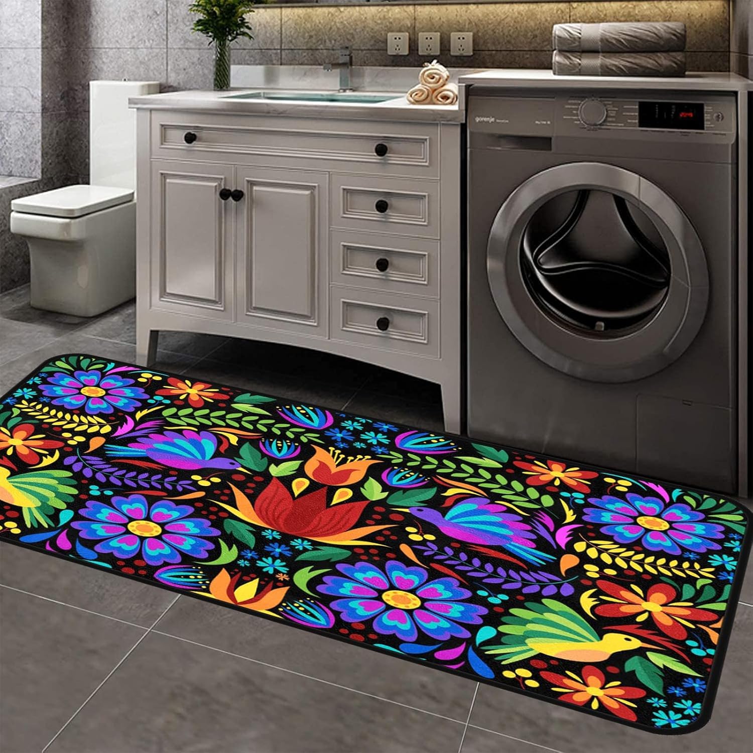 GISPOG Doormat with water absorption helps keep floors dry after rain.