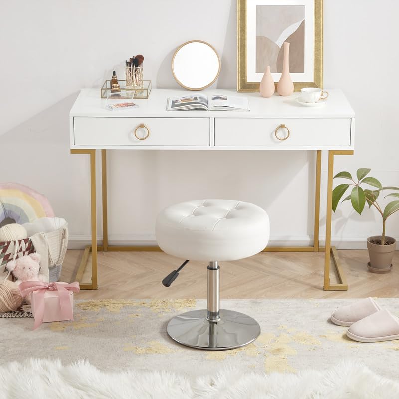 Gitrah 360 swivel vanity chair helps reach every mirror angle.