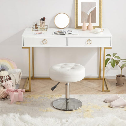 Gitrah 360 swivel vanity chair helps reach every mirror angle.