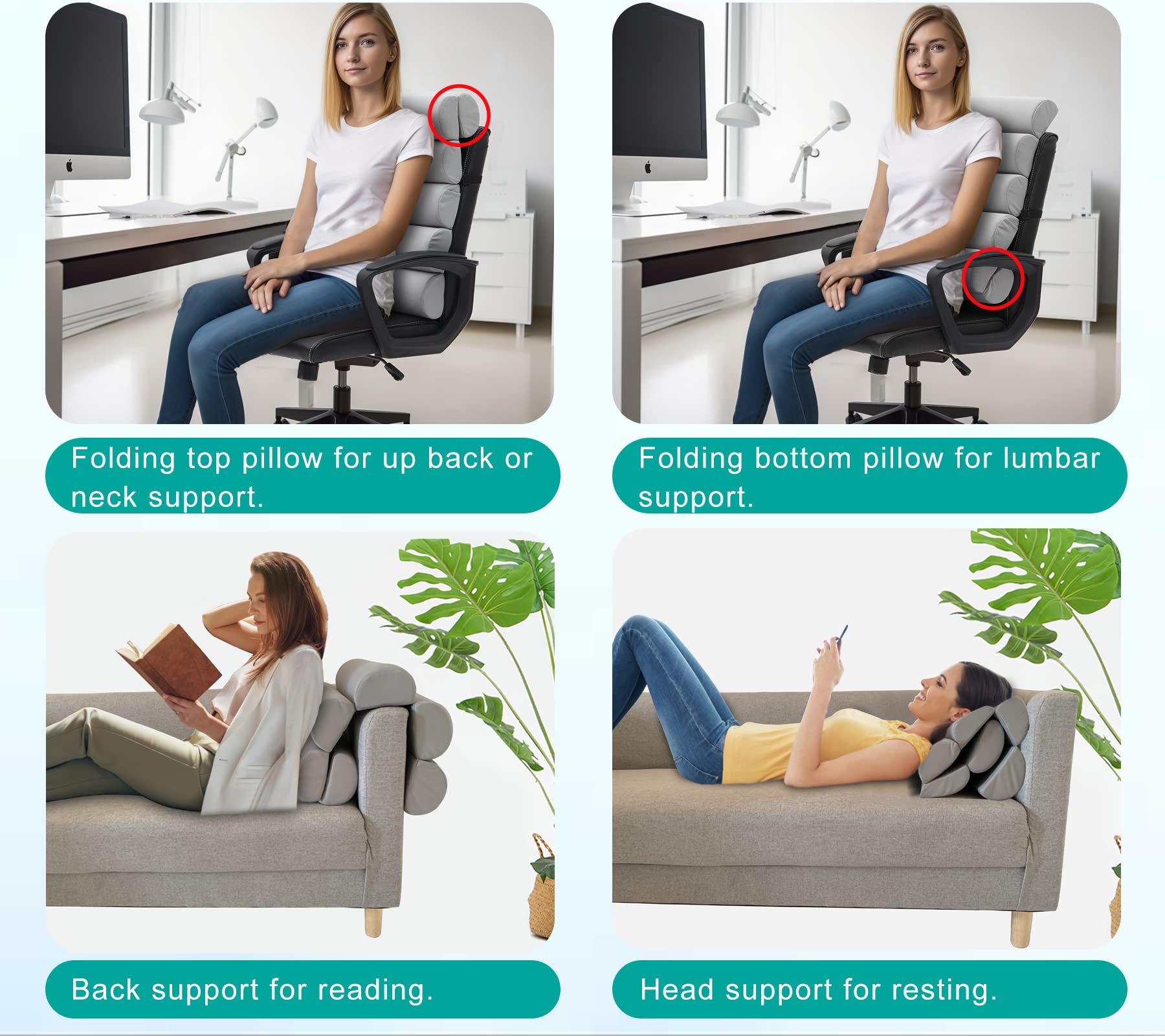 GIVANLEE dimensions show a tall back cushion fit for high-back chairs