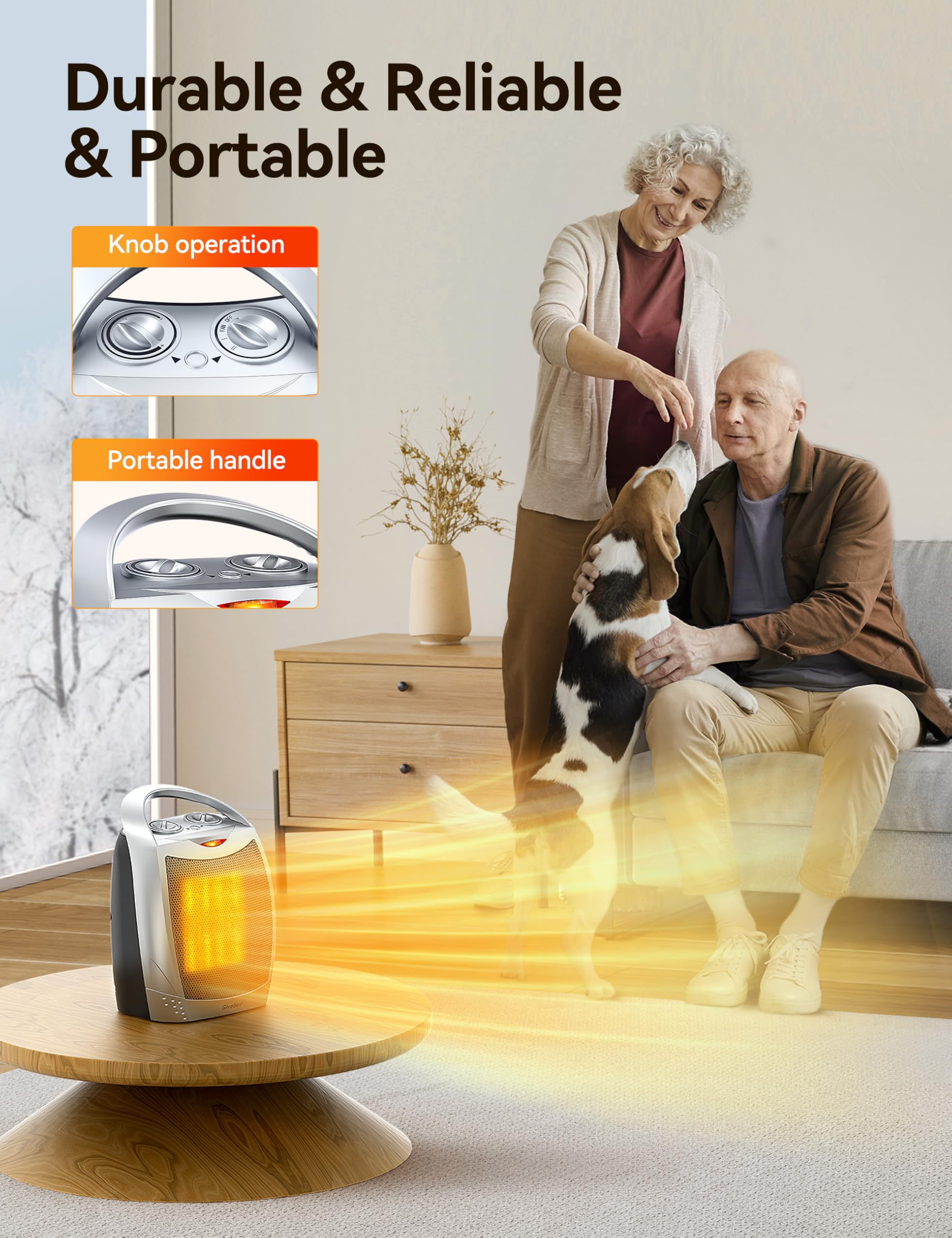 GiveBest built-in carry handle for easy portability around spaces