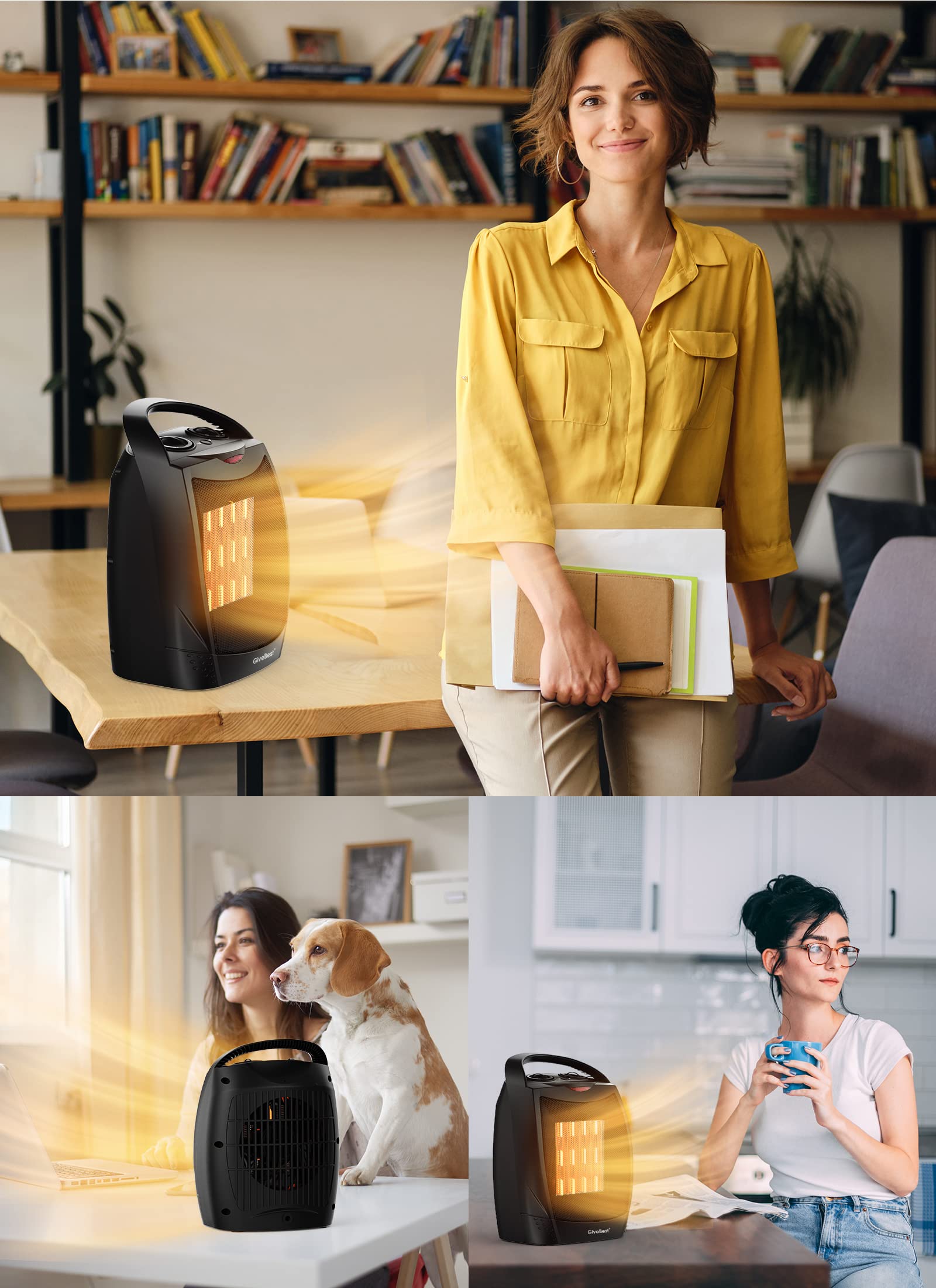 GiveBest heat coverage image notes warming up to 200 square feet quickly