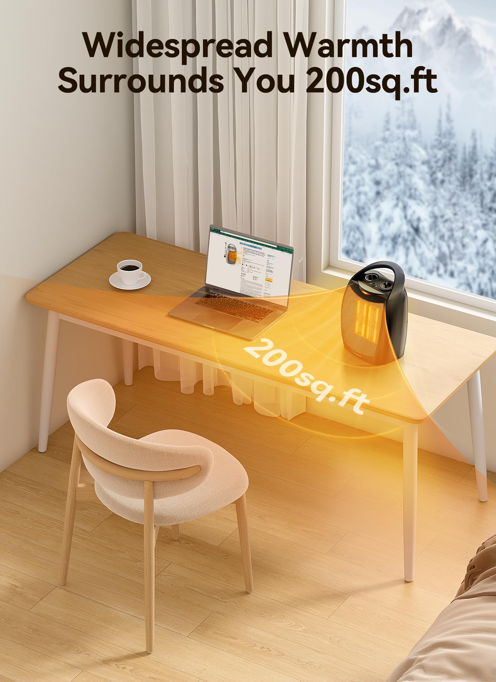 GiveBest heater side view highlights slim profile for small spaces