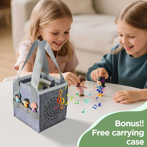 Givilio Tonie shelf includes a carrying case for travel.