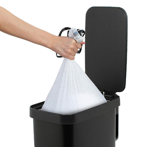 Glad Slim Trash Can 12 Gallon fits standard household waste.