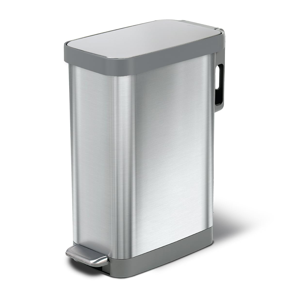 Glad Slim Trash Can with Clorox odor protection in a clean modern kitchen.