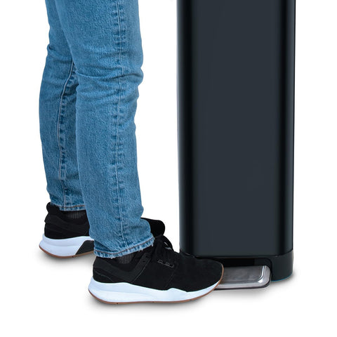 Glad Slim Trash Can Rectangular Stainless Steel with black finish.