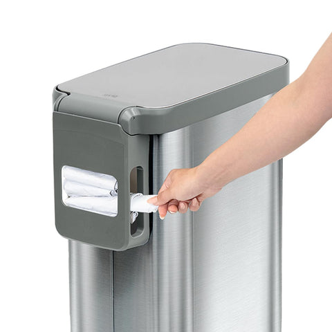 Glad Slim Trash Can fingerprint-resistant finish stays sleek and easy to wipe.