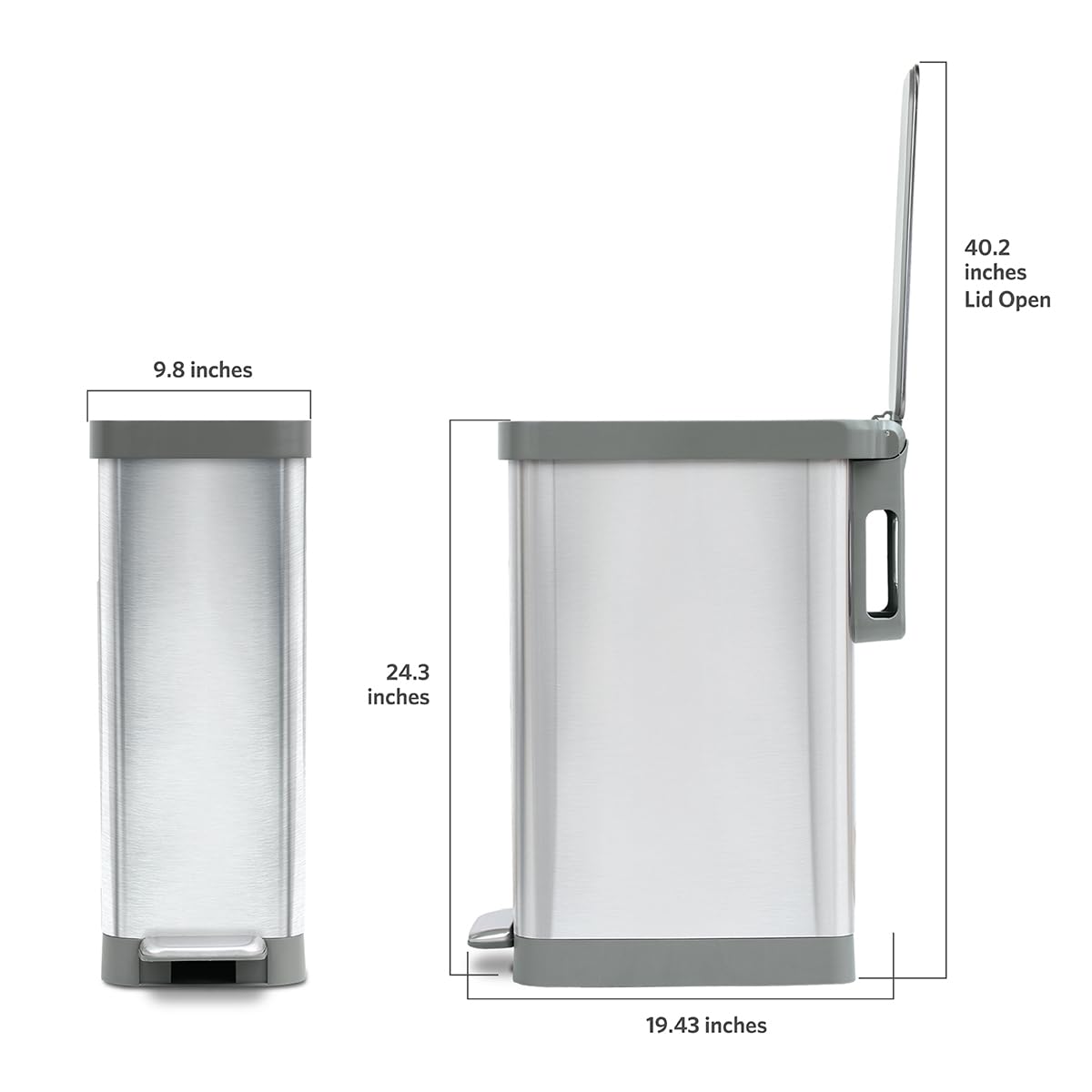 Glad Slim Trash Can stay-open lid enables easy cooking tasks.