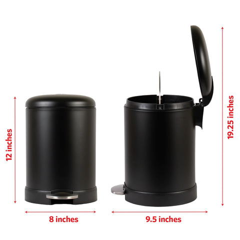 Glad matte black fingerprint-resistant lid trash can keeps surfaces looking clean.
