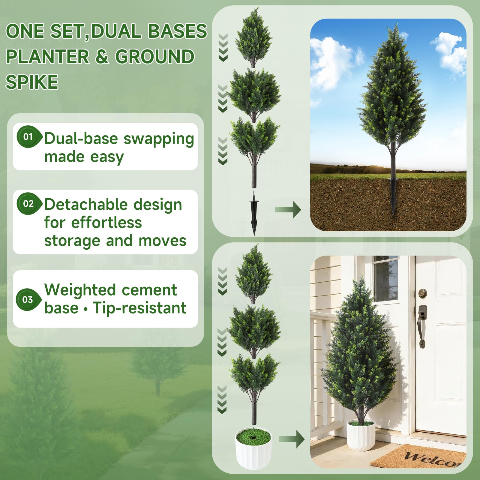Gladeup 3ft cedar topiary displayed indoors on a porch setup.