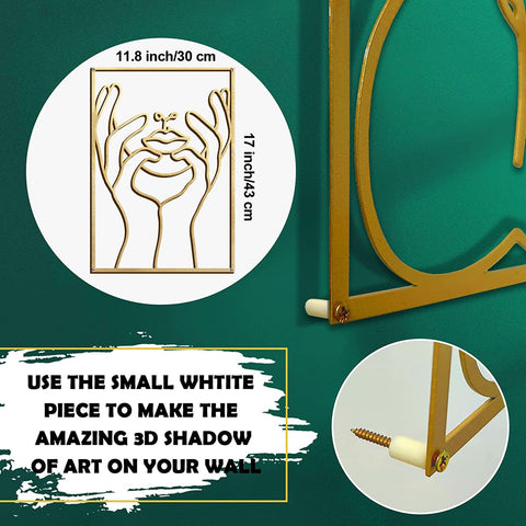 Glamativity gold wall art 4-pack abstract woman body ideal for office spaces