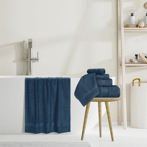 GLAMBURG folded towels display hotel-style plushness for home use.