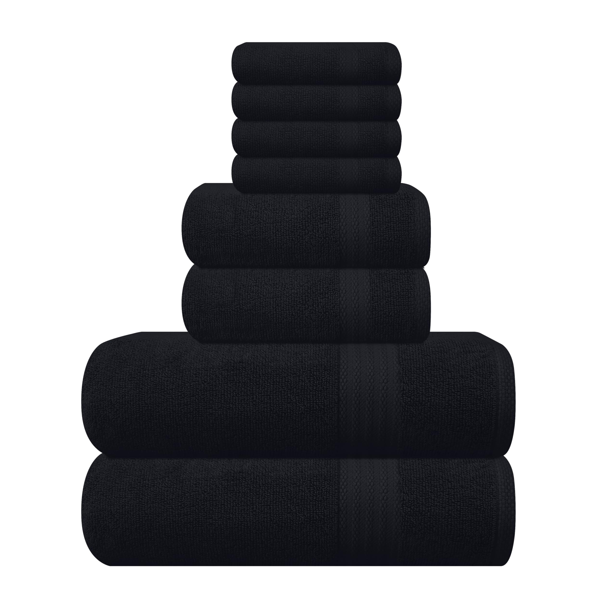 GLAMBURG Ultra Soft 8-Piece Towel Set oversized bath towels 27x54 plush absorbent spa-ready