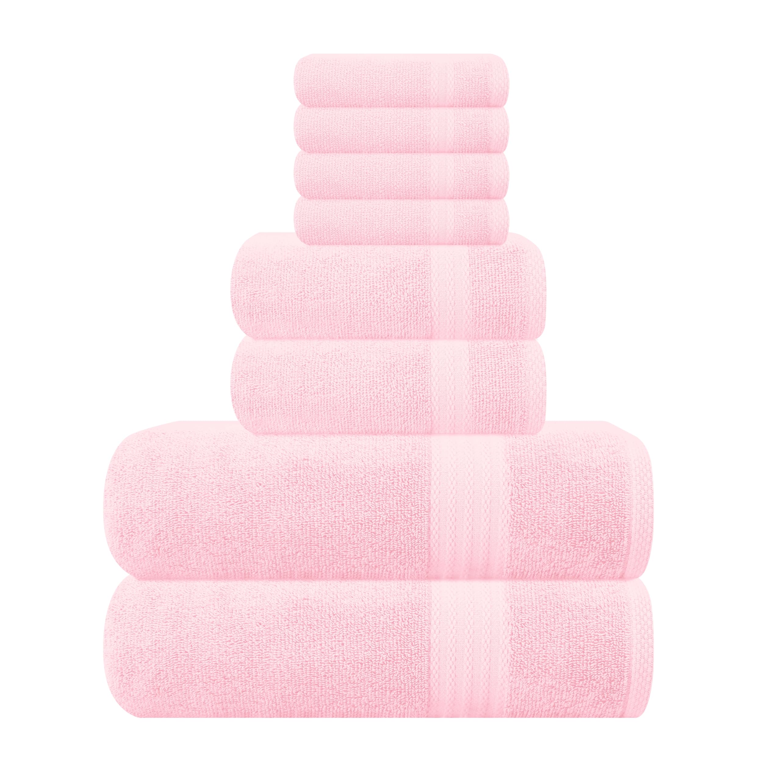 GLAMBURG Ultra Soft bath towels 27x54 in pink offer plush comfort and absorbency.