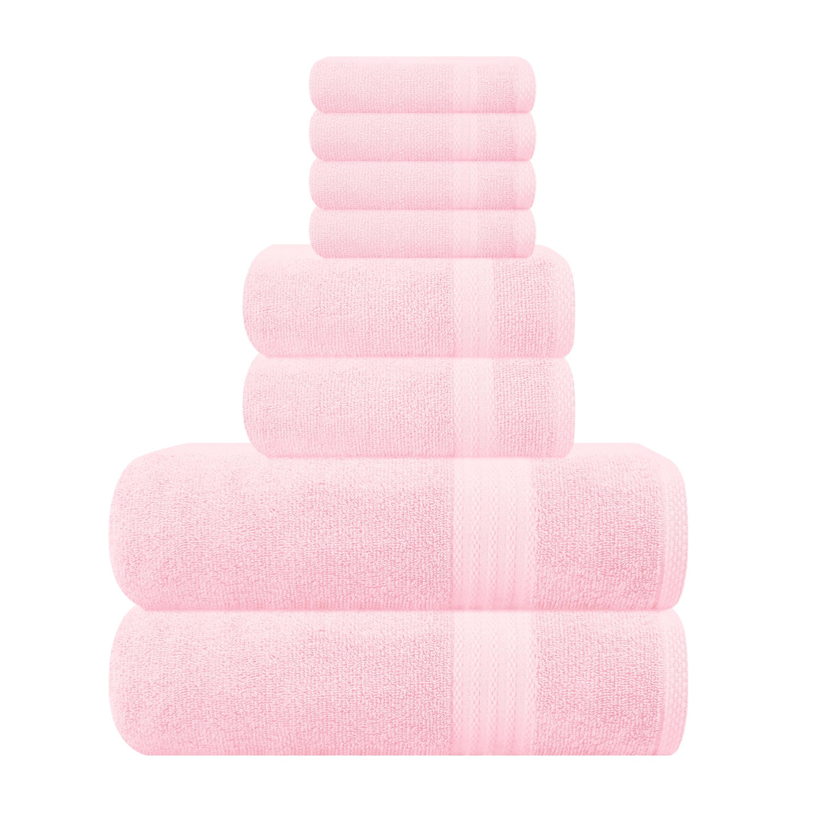 GLAMBURG Ultra Soft bath towels 27x54 in pink offer plush comfort and absorbency.