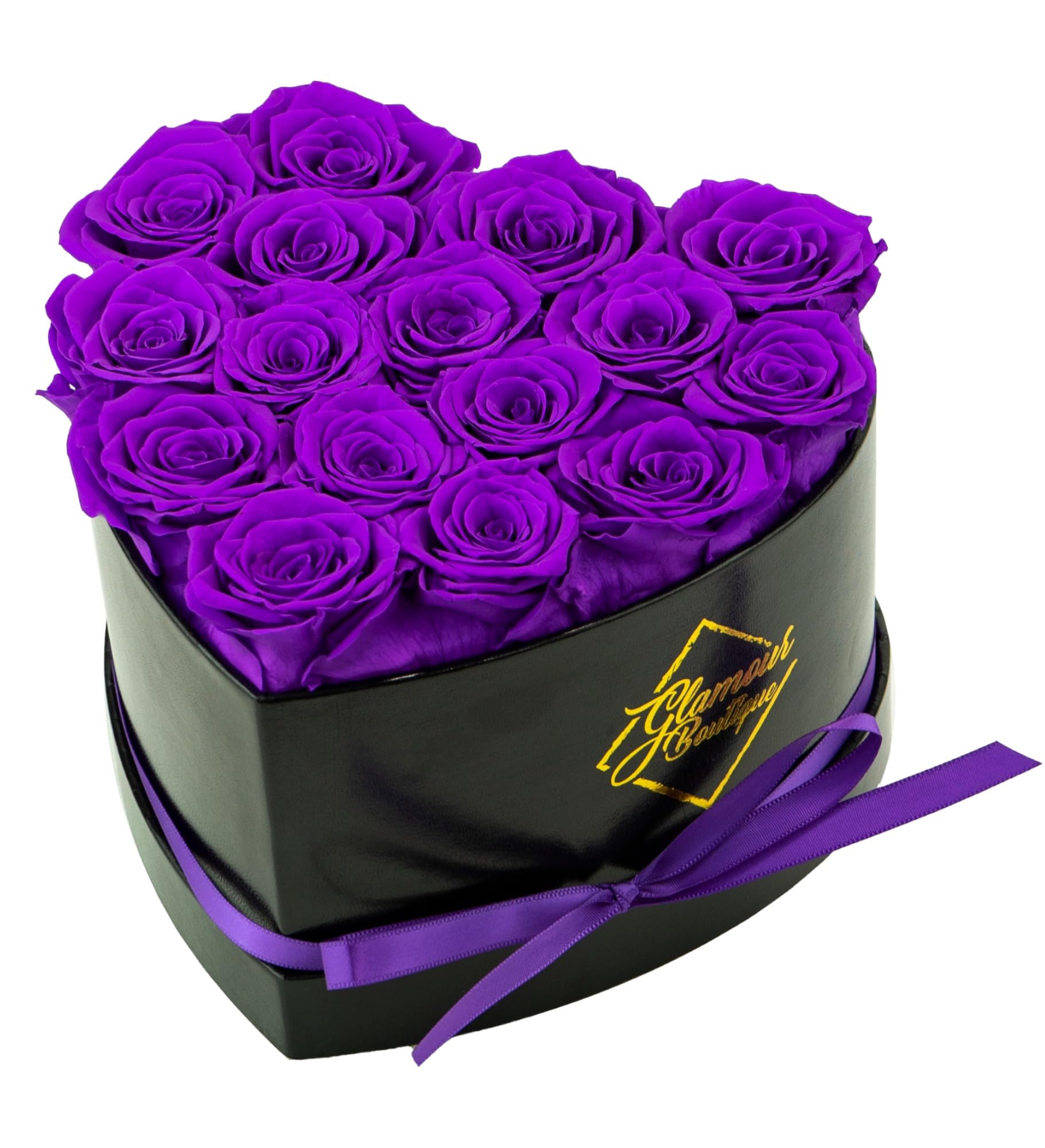 Glamour Boutique 16 Flower Forever Heart Box Purple, lasting romantic gift
