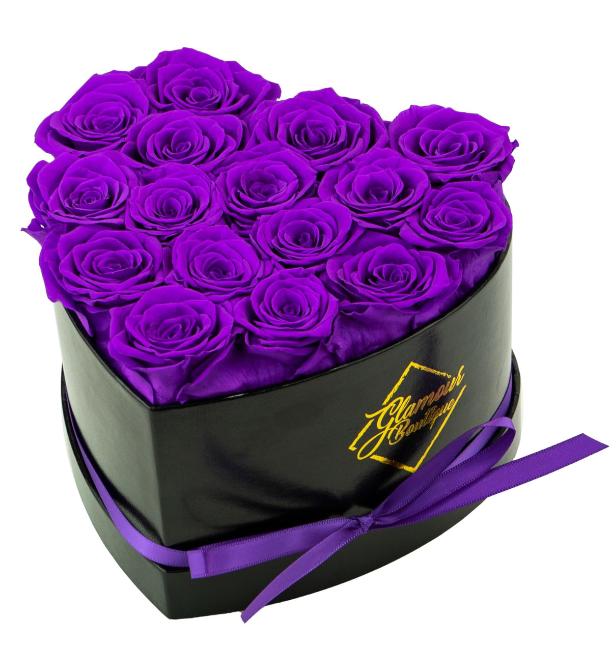 Glamour Boutique 16 Flower Forever Heart Box Purple, lasting romantic gift