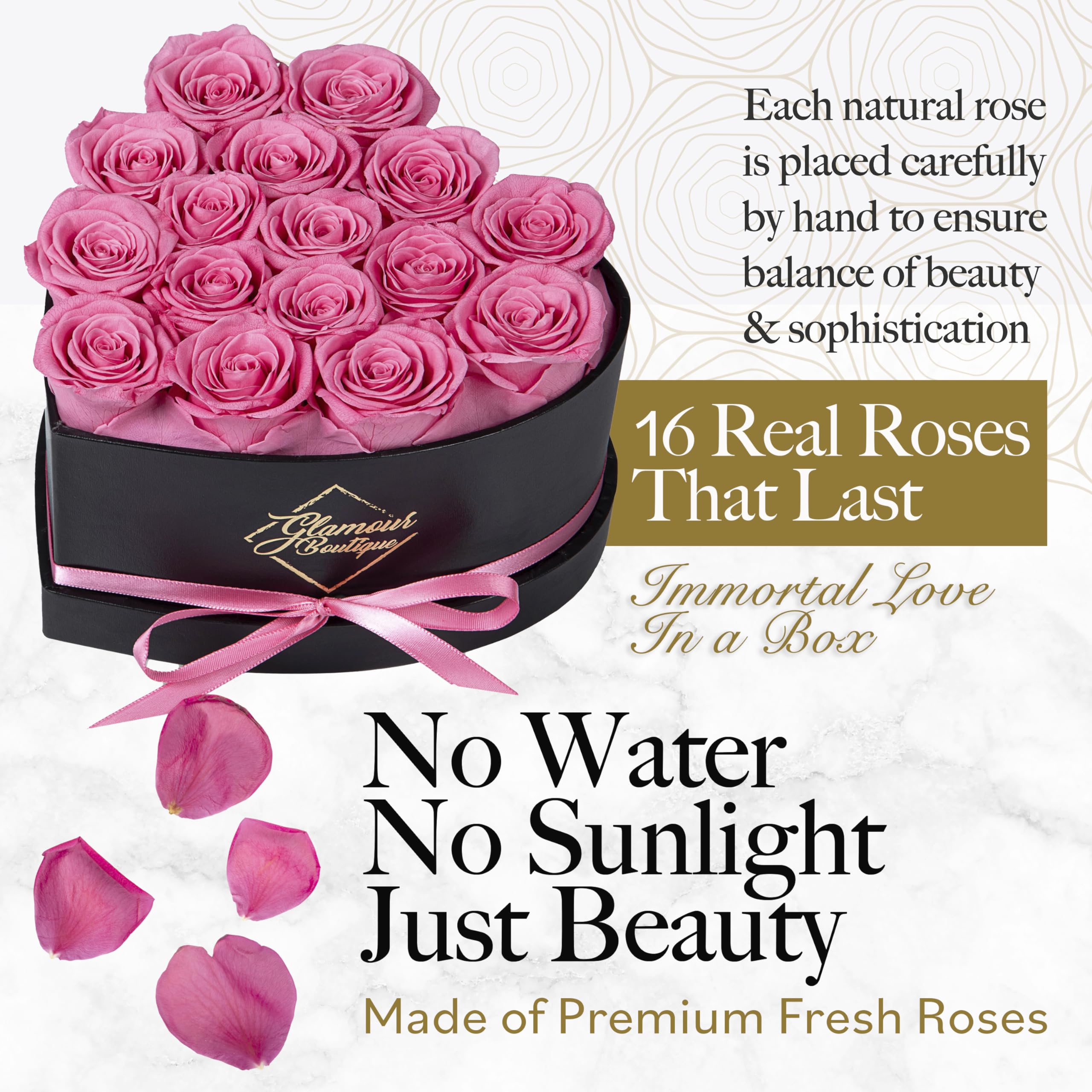 GLAMOUR BOUTIQUE 7-roses option in pink, ideal for thoughtful birthdays.