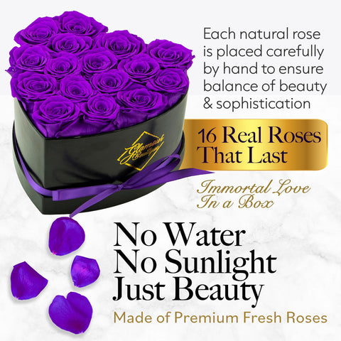 Glamour Boutique preserved roses blue box, elegant home decor centerpiece