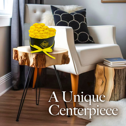 GLAMOUR BOUTIQUE yellow preserved roses vibrant color for decor