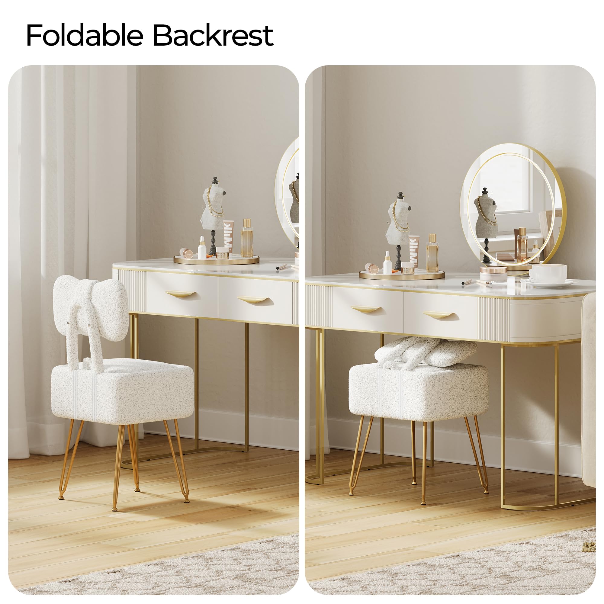 GLANZALANT sturdy MDF top and steel frame ensure durable daily use.