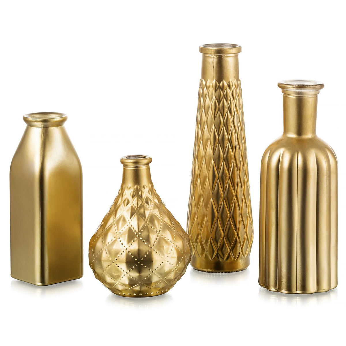 Glasseam Gold Vase for Flowers creates an elegant living room centerpiece.