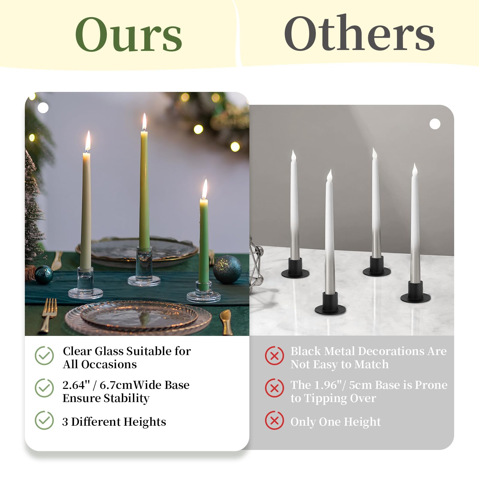 Glasseam great for holiday tables and mantle displays at Christmas or Thanksgiving.