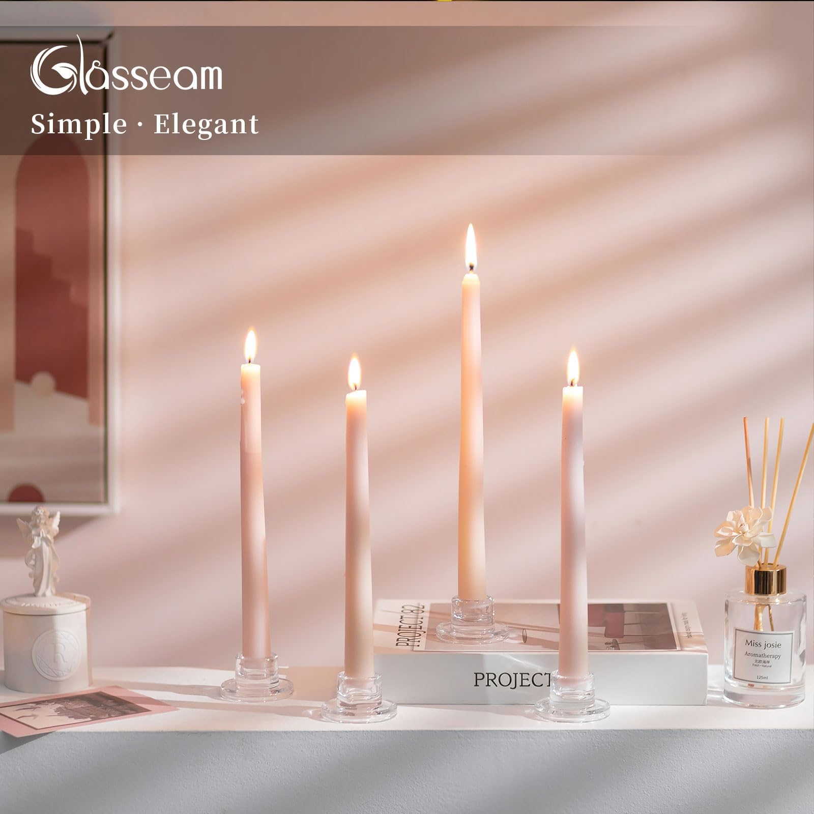 Glasseam minimalist candlestick holder suits modern rustic and Boho table styles