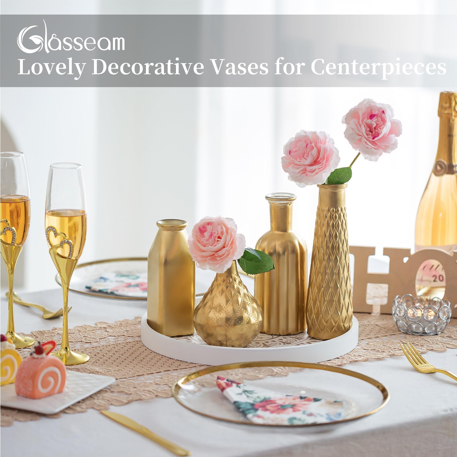 Glasseam Pampas Grass Vase enhances modern decor displays.