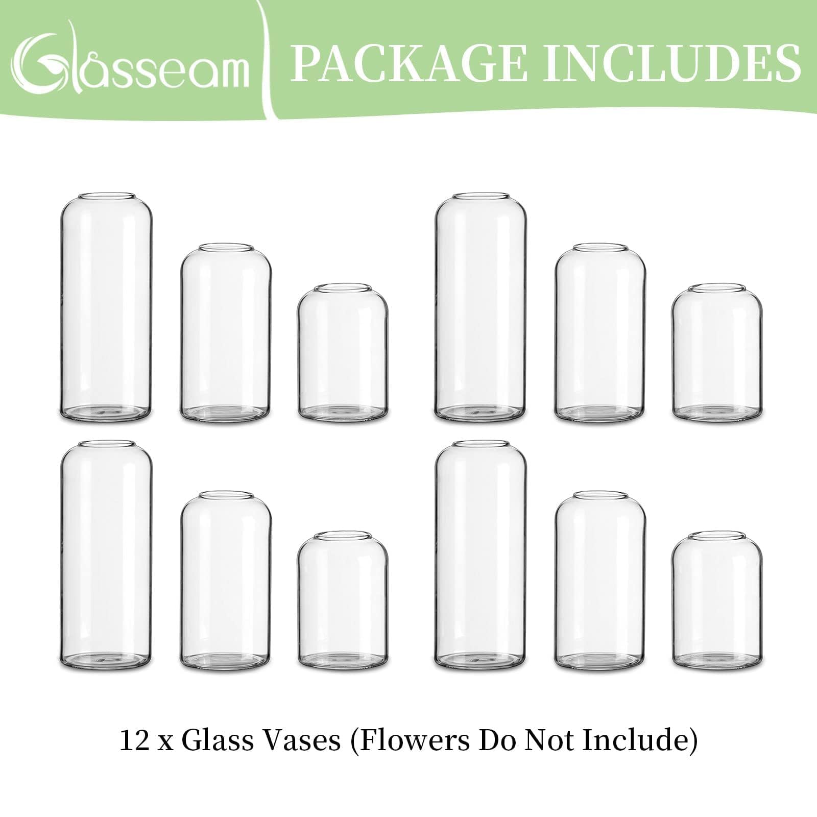 Glasseam vases' sparkling transparent glass finish on display